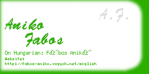 aniko fabos business card